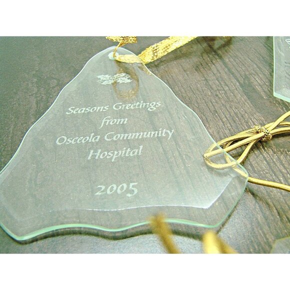 Osceola Community Hospital Mixed Clear Glass Dated Christmas Holiday Ornaments - Picture 6 of 11